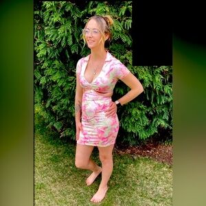 🐣  Marble Swirl Sexy Bodycon Stretchable Dress ~ NWT